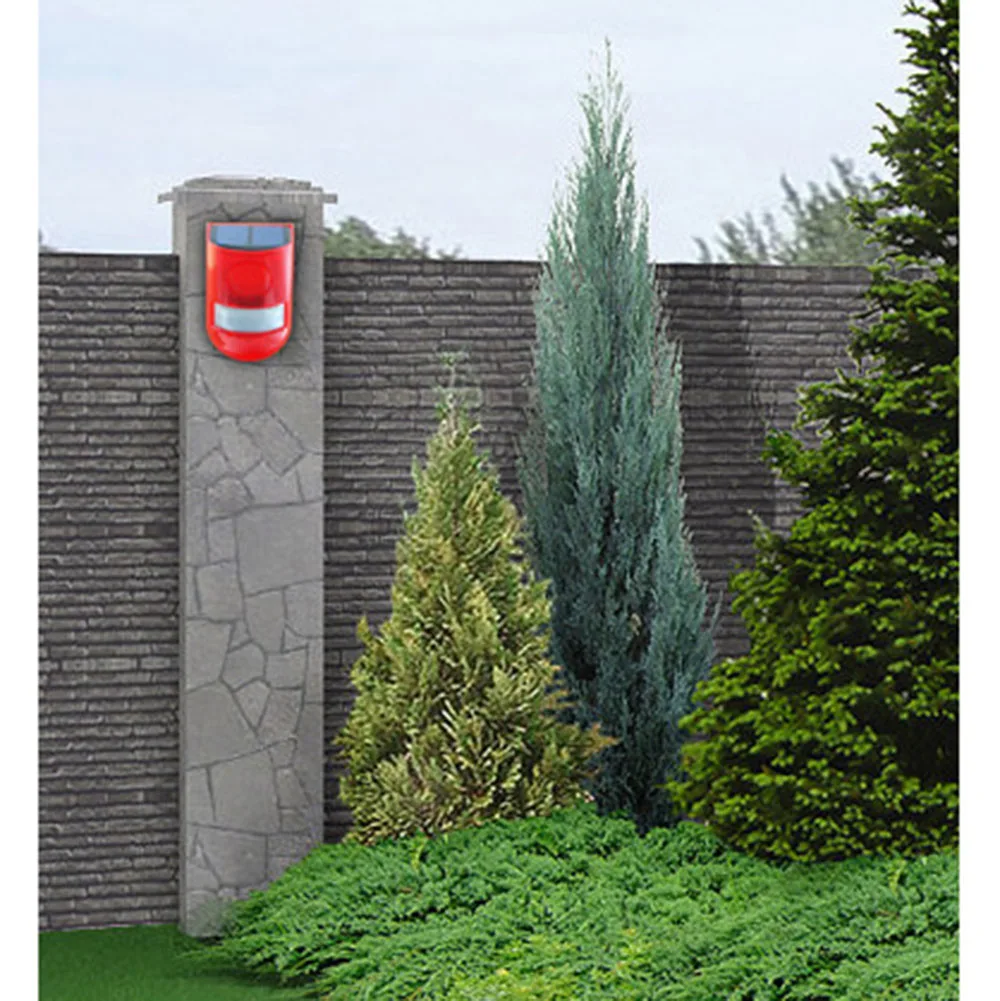 Солнечный инфракрасный датчик движения Детектор сирена стробоскоп