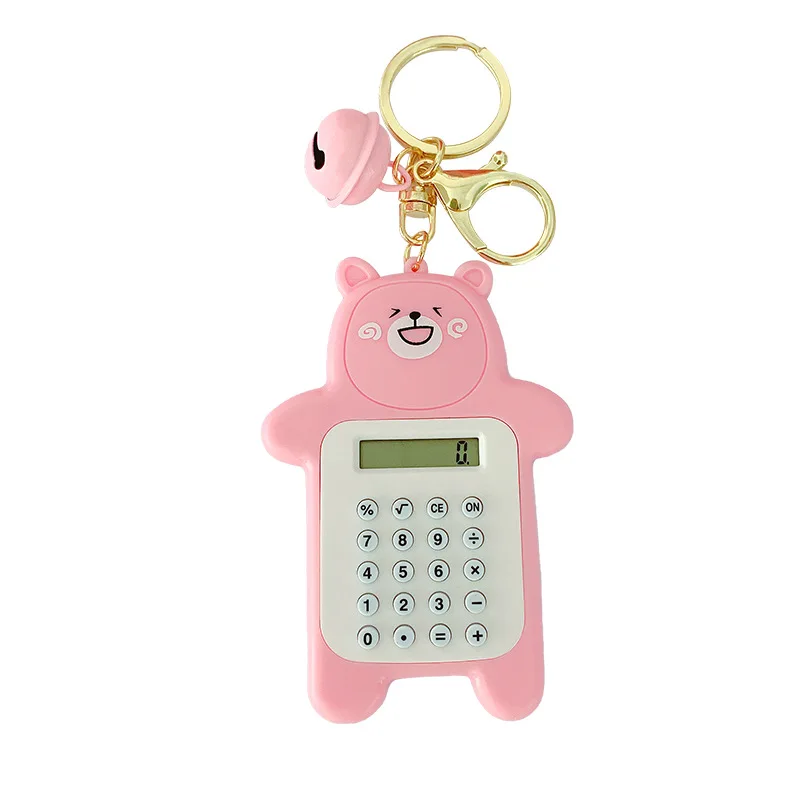 

Cartoon Cute Bear Keychains Accessories Calculator Car Key Chains Bag Web Celebrity Ins Pendant Key Rings Trend