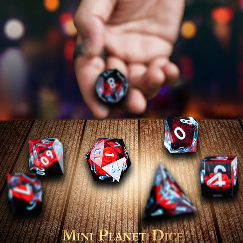 Цветок Spooky наборы костей DND драконы многогранные кости игра мини-планета