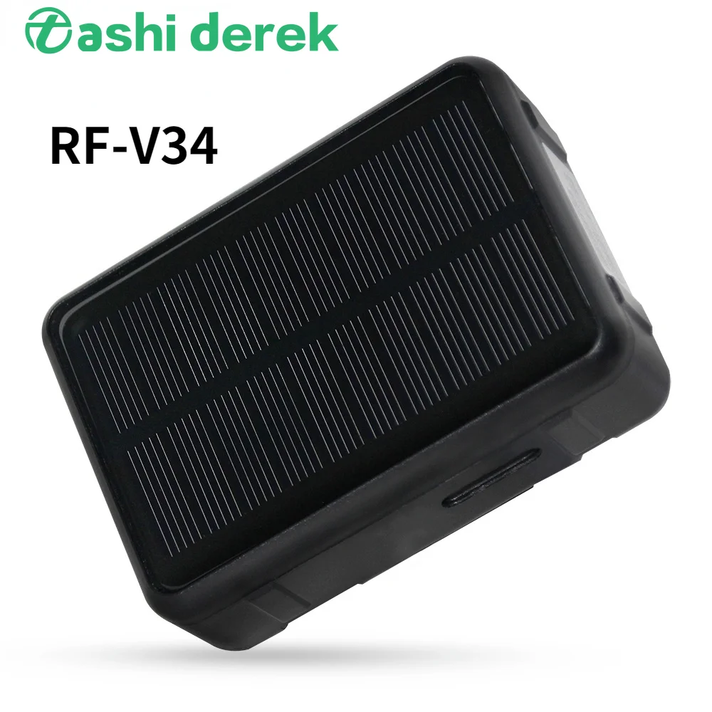 RF-V34 GPS Tracker Power Solar Waterproof with 9000mAh Long Standby Strong Magnetic GPS Tracker Voice Monitoring SOS Alarm