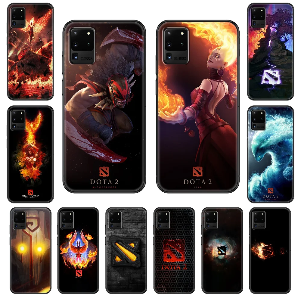 

Gmae Dota2 Logo Phone case For Samsung Galaxy S 3 4 5 6 7 8 9 10 E Plus Lite Edge black 3D cell cover soft funda silicone