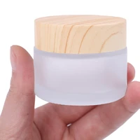 5g10g15g frosted glass cream empty jar ecological friend bamboo lid skin care cream container cosmetic packaging