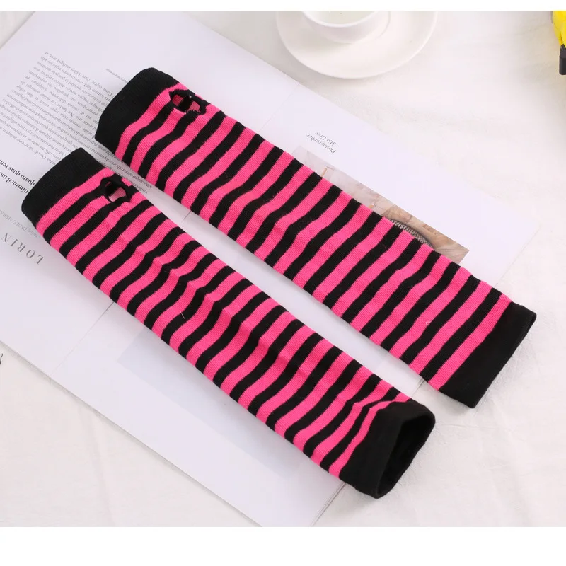 

Women Long Fingerless Gloves Fashion Striped Elbow Gloves 2020 Warmer Knit Mittens Work Gloves