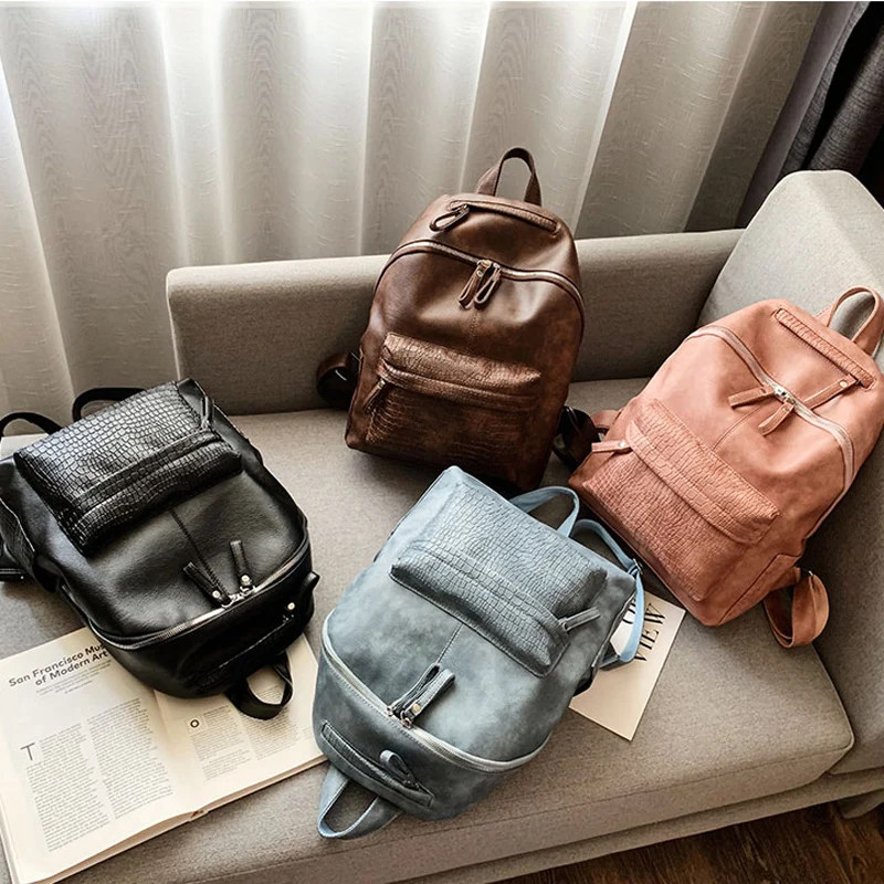 DORANMI крокодил Стиль винтажный портфель Для женщин рюкзаки 2021 большой Ёмкость