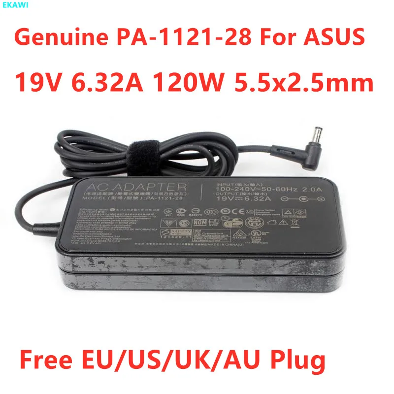 Подлинная 19V 6.32A 120W 5 5x2 мм PA 1121 28 адаптер переменного тока питания для ноутбука ASUS