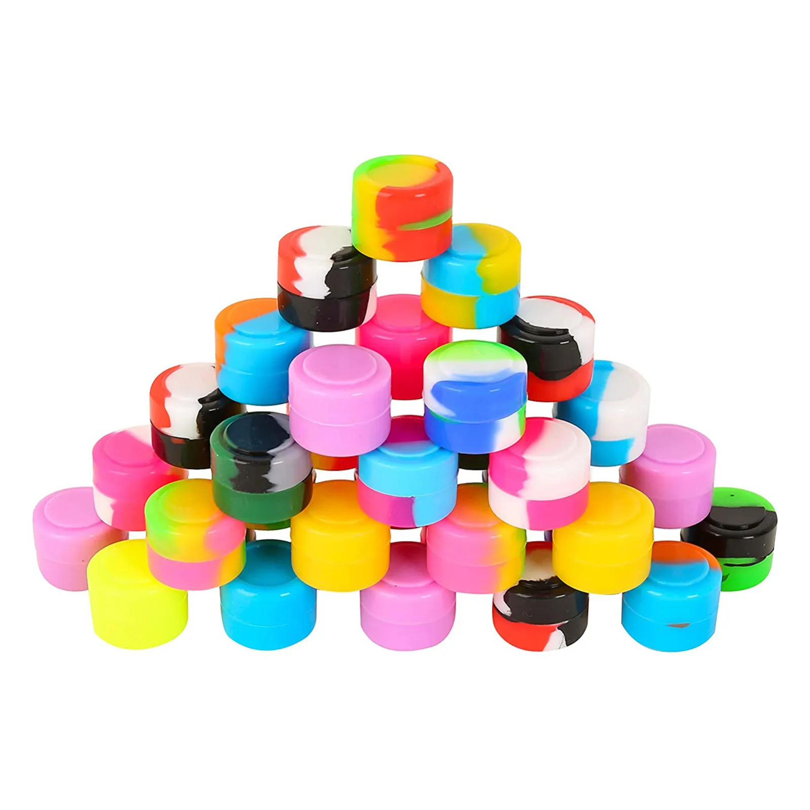 

100pcs 2ml Silicone Containers Non stick Mini Round Makeup Organizers Multi Use Container Wax Jars Travel Face Cream Liquid Box