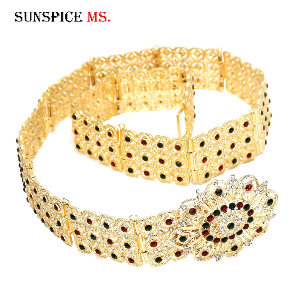 

Женский ремень со стразами SUNSPICE, Европейский металлический пояс в этническом стиле, золотистого/серебристого цвета