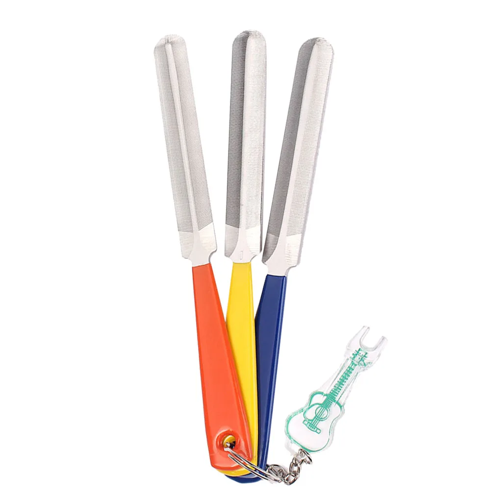 3 Pieces Double Edge Nut Files with Bridge Pin Puller for Guitar Luthier | Спорт и развлечения