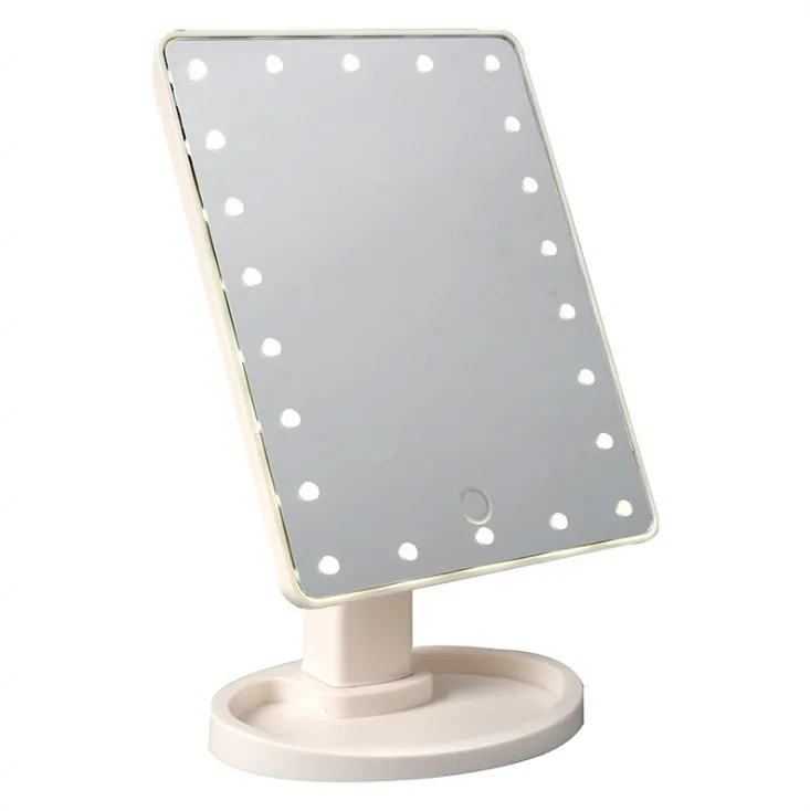 22LED White Свет полосы с обеих сторон 22 светодиодный свет Сенсорный экран зеркало для макияжа 1X 10X яркий 180 градусов Регулируемый USB или батареи Применение - Испускаемый цвет: 22LED White