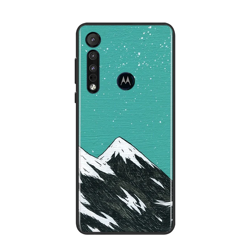 

Star Lake Mountain for Motorola G9 G8 G Edge One E7 E6 Power Lite Marco Hyper Fusion Plus Play Black Phone Case