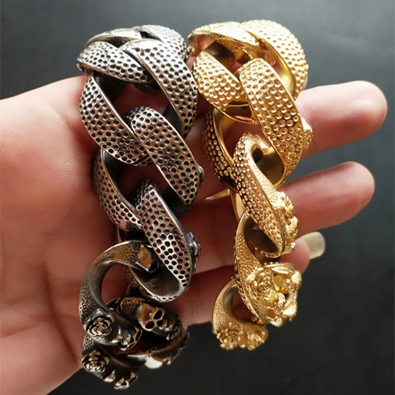 Collar con dise&ntilde;o de Pitbull para perro, cadena de oro personalizada, correa de Bulldog de acero inoxidable, Collar de 32mm, producto para mascotas-1