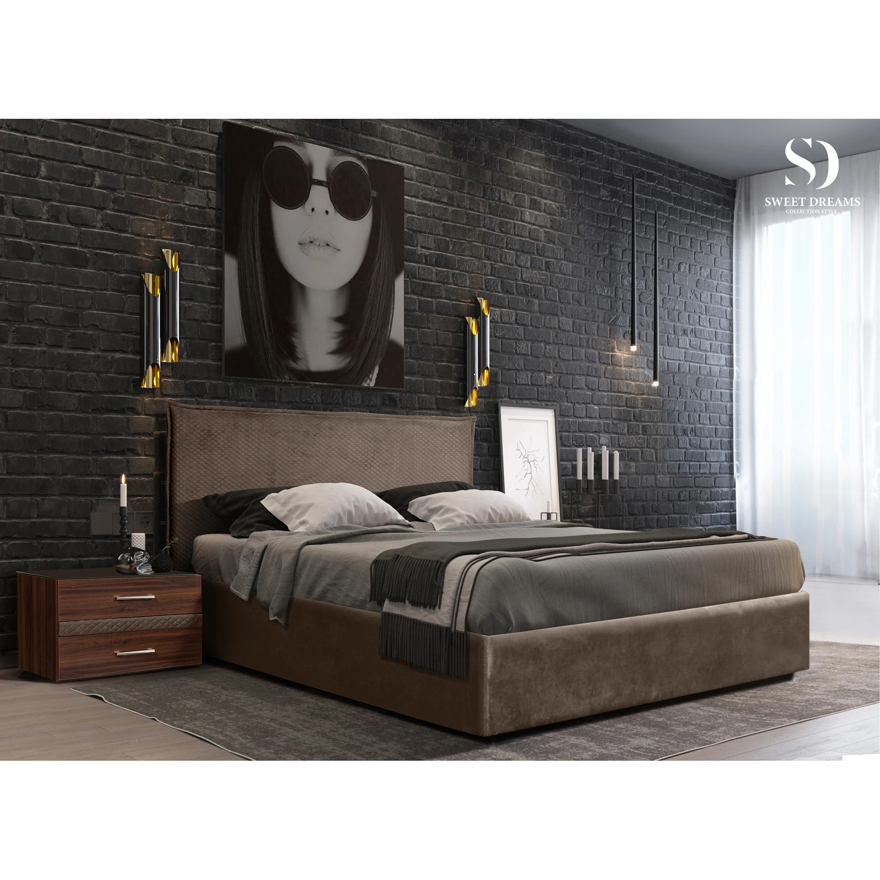 Кровать двуспальная DIORA с подъемным механизмом Ярцево Sweet Dreams|Кровати| |