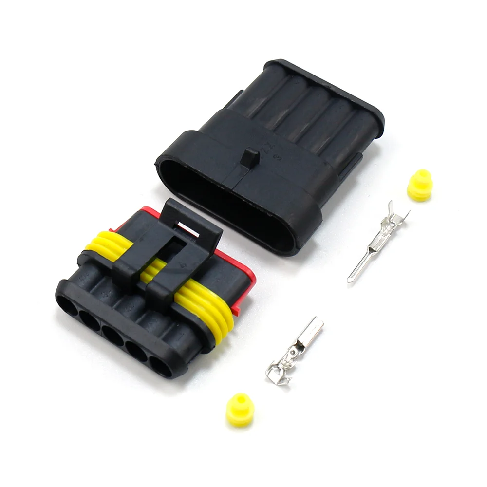 

Car Boat Motorcycle E-bike 5 Pin Waterproof Wiring Harness Connector Electric Male Female Connectors 5P Quick Cable Socket