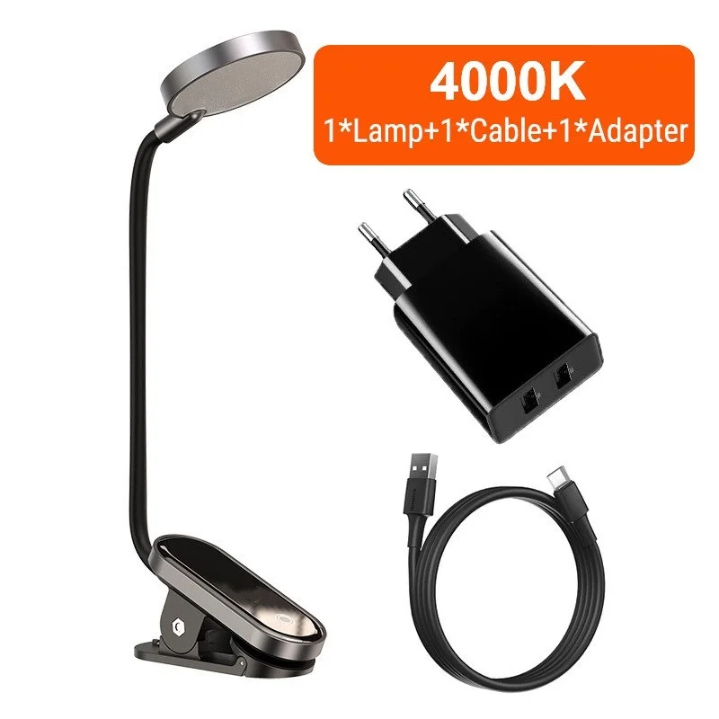 

USB Led Light Rechargeable Mini Clip-On Desk Lamp Light Flexible Nightlight Warm Reading Lamp For Travel Bedroom Book