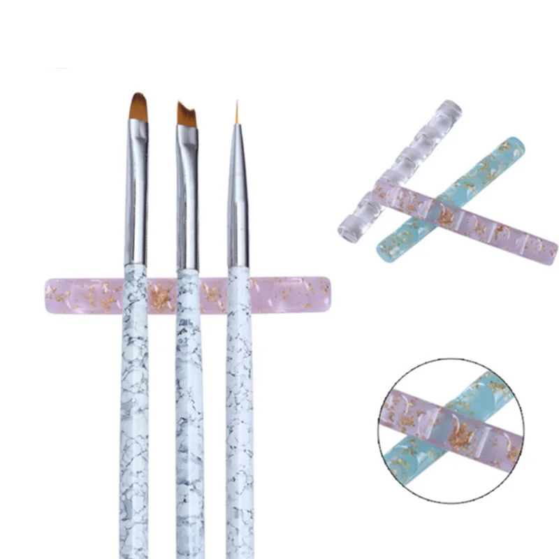 

5 Grids Acrylic Clear Nail Brush Rack Shelf Painting Pen Rest Holder Stand Colorful Uv Gel Brush Display Holder Nail Art Tools