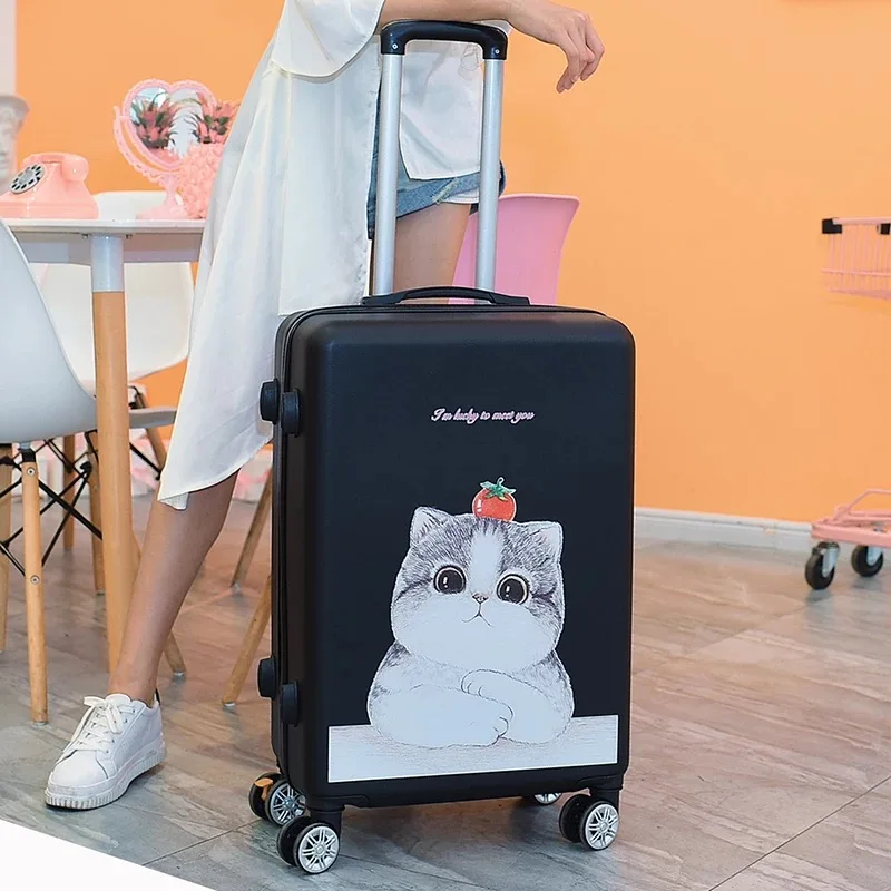 

20"22"24"26"carry-on Suitcase with wheels Girl and kids pink lovely luggage travel bag trolley bags students red cute suitcases