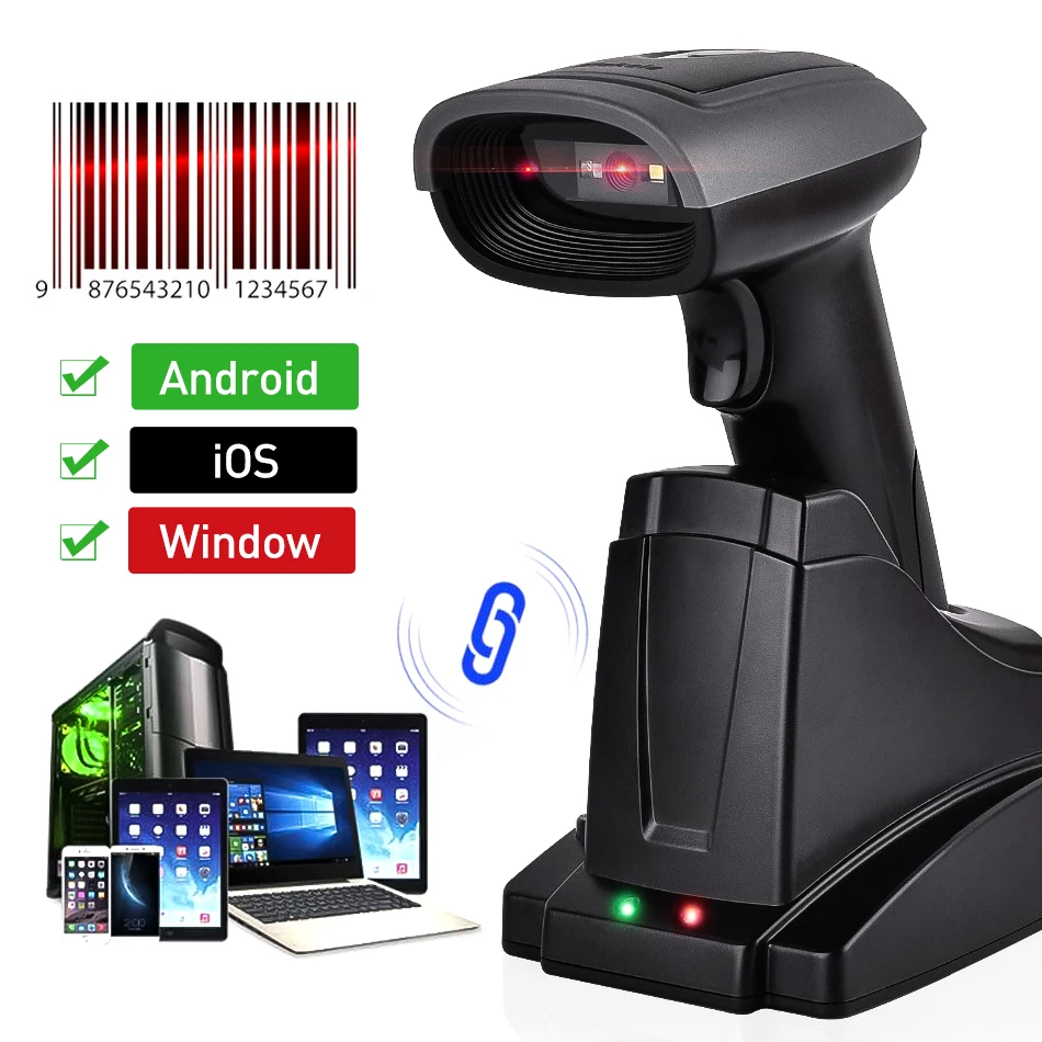Сканер штрих кода 1D 2D QR Bluetooth 3 в 1 портативный беспроводной автоматический сканер