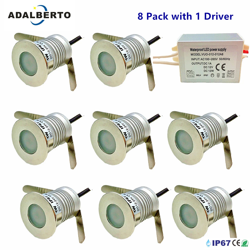 Встраиваемая подземная лампа LED1W водонепроницаемый напольный светильник IP67 для