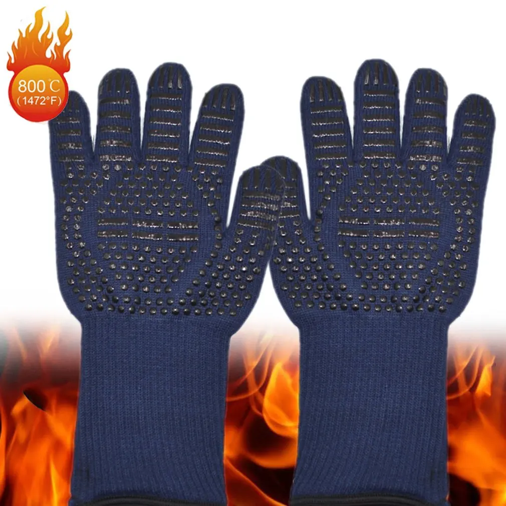 

BBQ Anti-scald Gloves Heat Glove Resistant Barbecue Oven Gloves Kitchen Oven Fireproof Gloves Anti-slip Gloves Baking 350-800