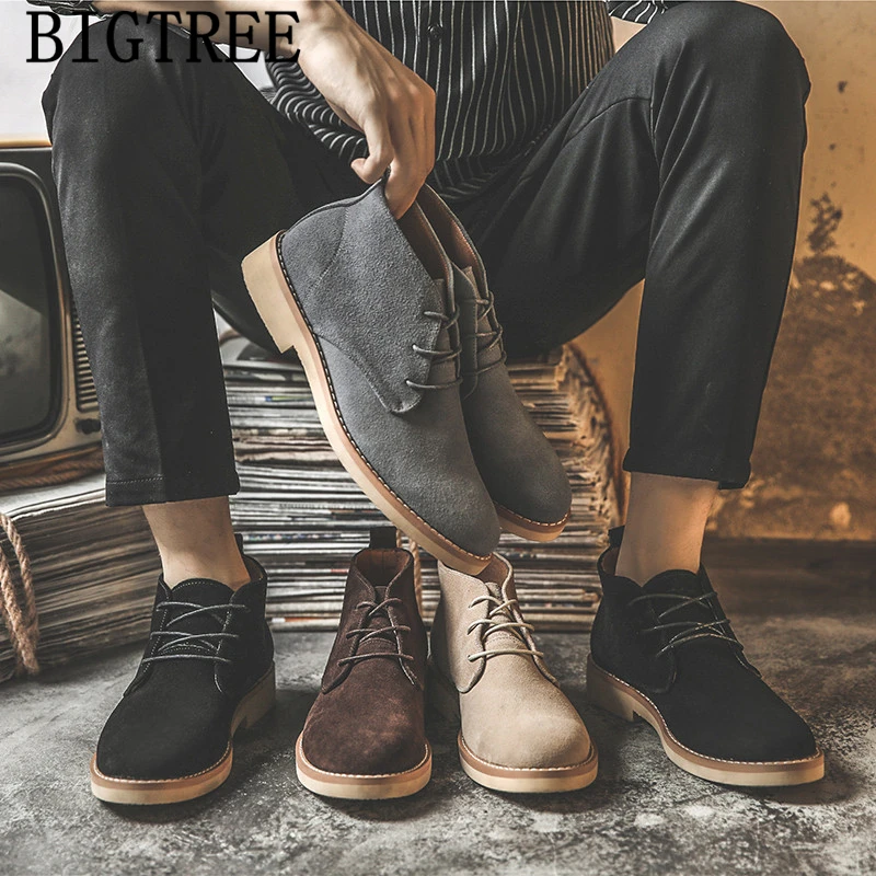 Ботинки Chukka мужские из натуральной кожи зимняя обувь снегоступы - купить по