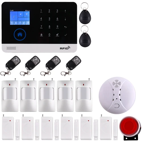 Option11 Беспроводная домашняя охранная Wi-Fi GSM GPRS Сигнализация приложение пульт дистанционного управления RFID карта Arm Disarm EN RU ES PL DE переключаемый - Цвет: Option11