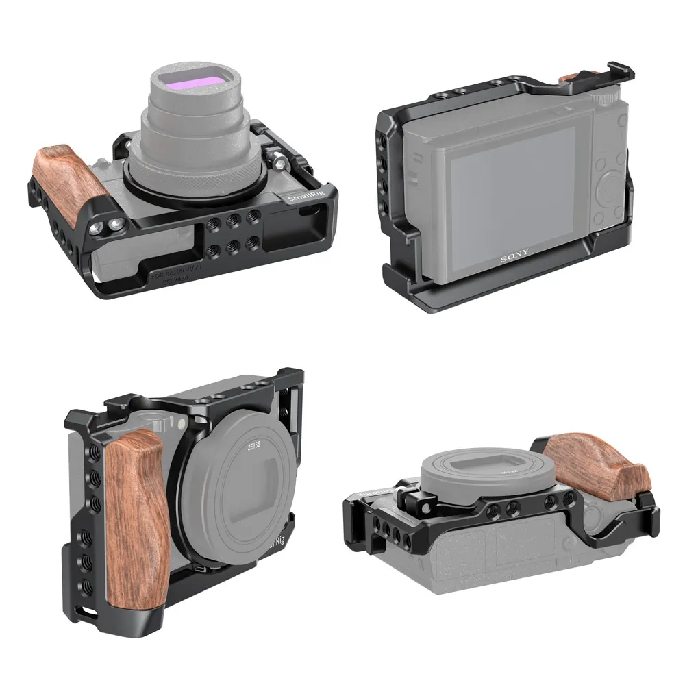 Клетка SmallRig RX100 VII для камер Sony и VI комплект видеосъемки с деревянной ручкой 1/4