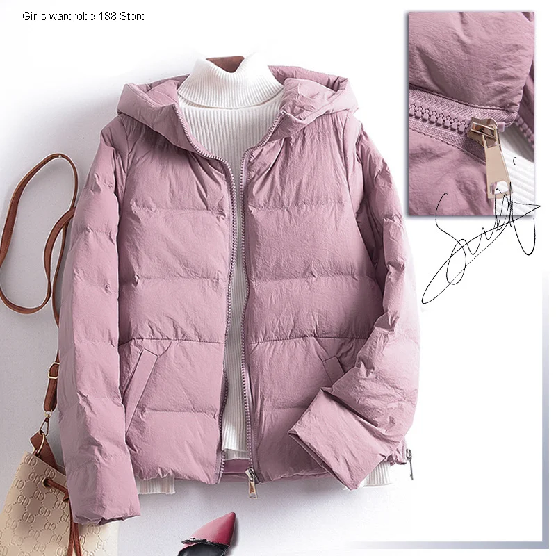 

Winter high-end loose with regular stand collar cotton-padded coat for women