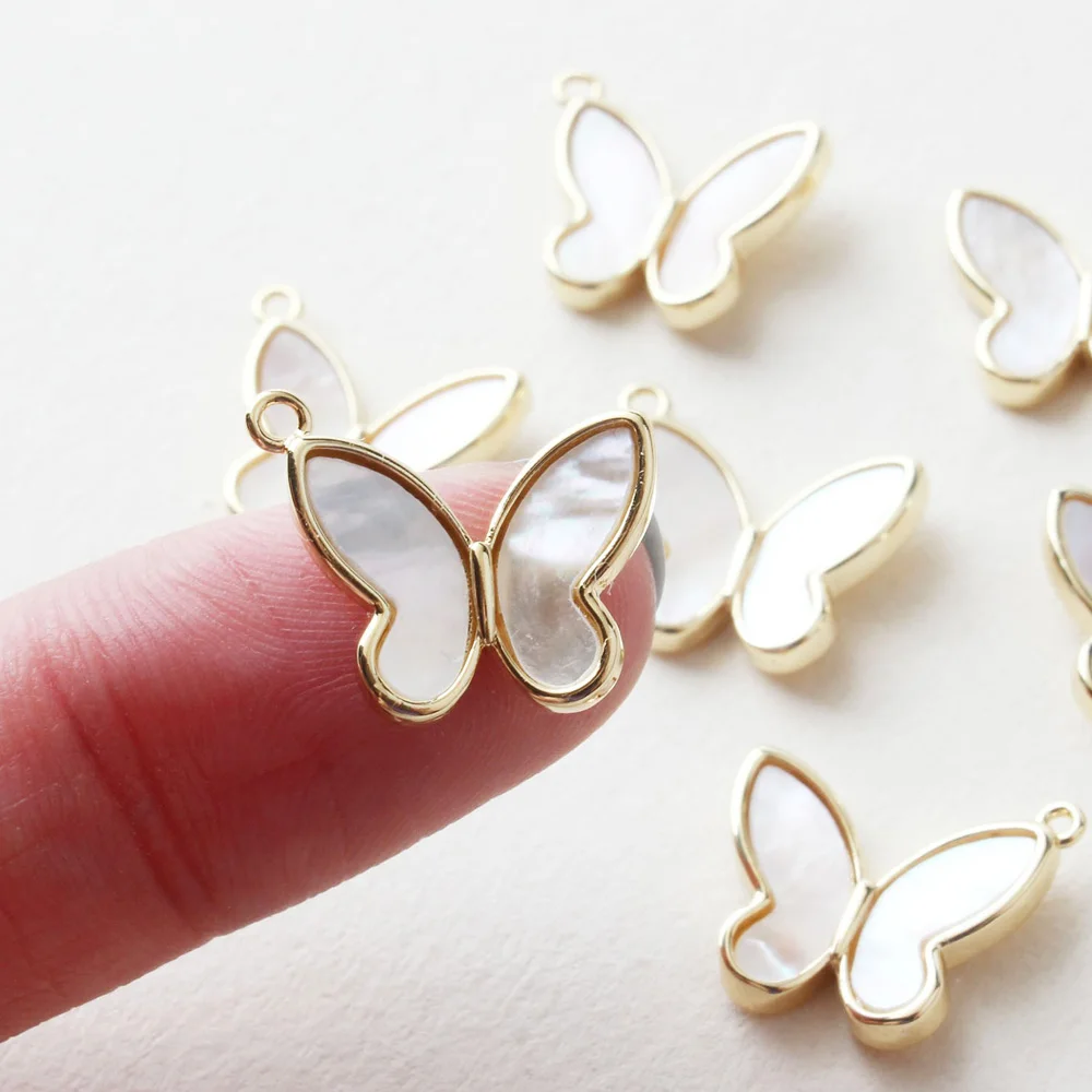 Подвески-бабочки с позолотой 14 карат 2 шт. Подвески для изготовления ювелирных