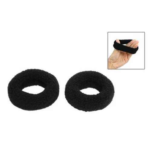 

1.8" Wide Soft Elastic Plush Ponytail Holder Hair Tie Band Black 2 Pcs