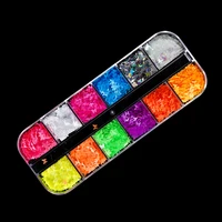 12 grids holographic butterfly heart multi shape laser symphony butterfly sequins 3d colorful sequins manicure nail art