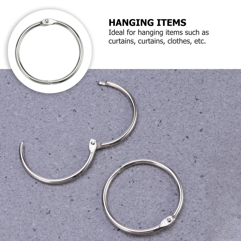 

1 Set 20 Pcs 3cm Binder Rings Loose Leaf Book File Rings DIY Photo Book Rings Key Rings (Silver)