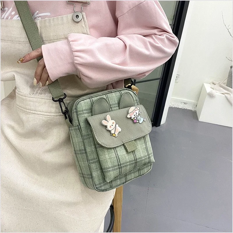 

Canvas Small Female Shoulder Bag New Crossbody Square Bags for Women 2021 Cute Soft Girl Student Single Messenger Bag Fashion