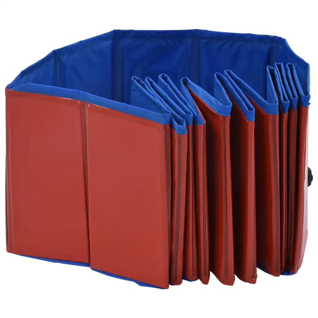 

Foldable Dog Swimming Pool Red 47.2"x11.8" PVC