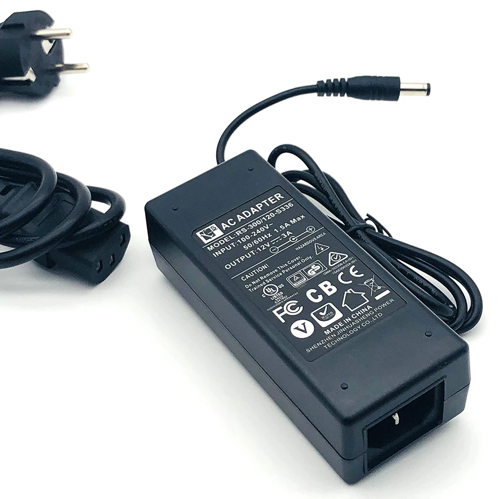 DC 12V 3A Power Supply AC 100V-240V 50/60Hz Adapter for DVR NVR Analog AHD TVI CVI CCTV Security Camera Systems LED Lamp | Безопасность