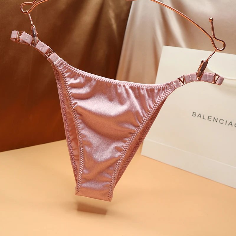 

Sexy Women Panties Briefs Thong Underwear Exotic Metal Buckle G String Elastic T-back Girls Women's Underpants Low Waist Bikini