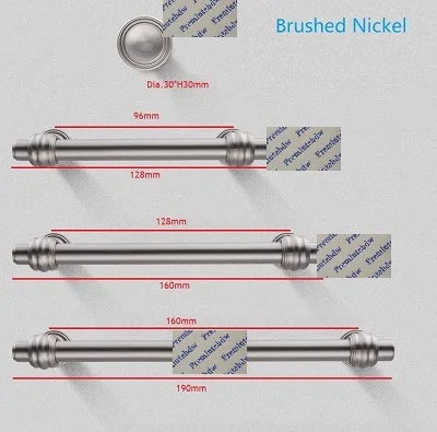 Brushed Nickel 2 шт./лот, американский Европейский твердый цинк, кухня, ванна, шкаф, ящик, дверная ручка, хромированная, матовая, никель, золото, пистолет, черный - Цвет: Brushed Nickel