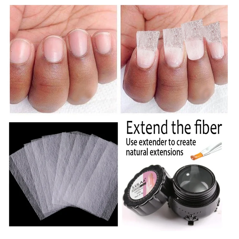 10 шт. Стекловолоконная бумага для наращивания ногтей Бесплатная быстрого