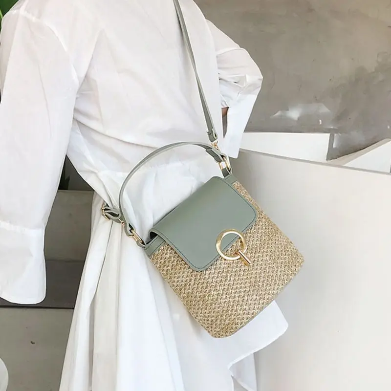 Женская Соломенная Сумка через плечо Повседневная сумка женская для путешествий