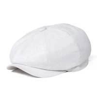 botvela newsboy cap for men 100 linen gentlemen bakerboy caps lightweight breathable linen flat hat apple beret hats