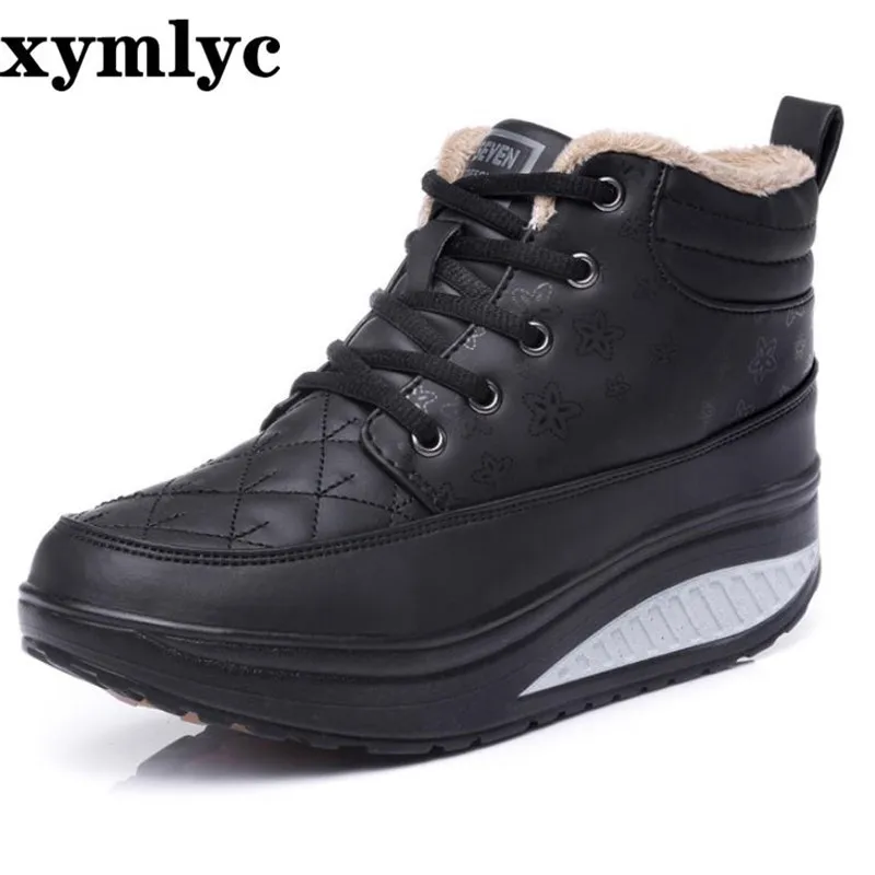 Женские ботинки Сезон Зима На шнуровке кроссовки thicksoled Досуг туристические