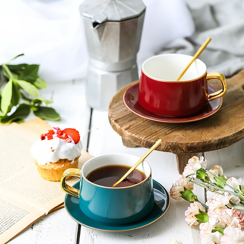 Кофейная чашка кружки для молока с блюдцем европейский стиль керамические чашки