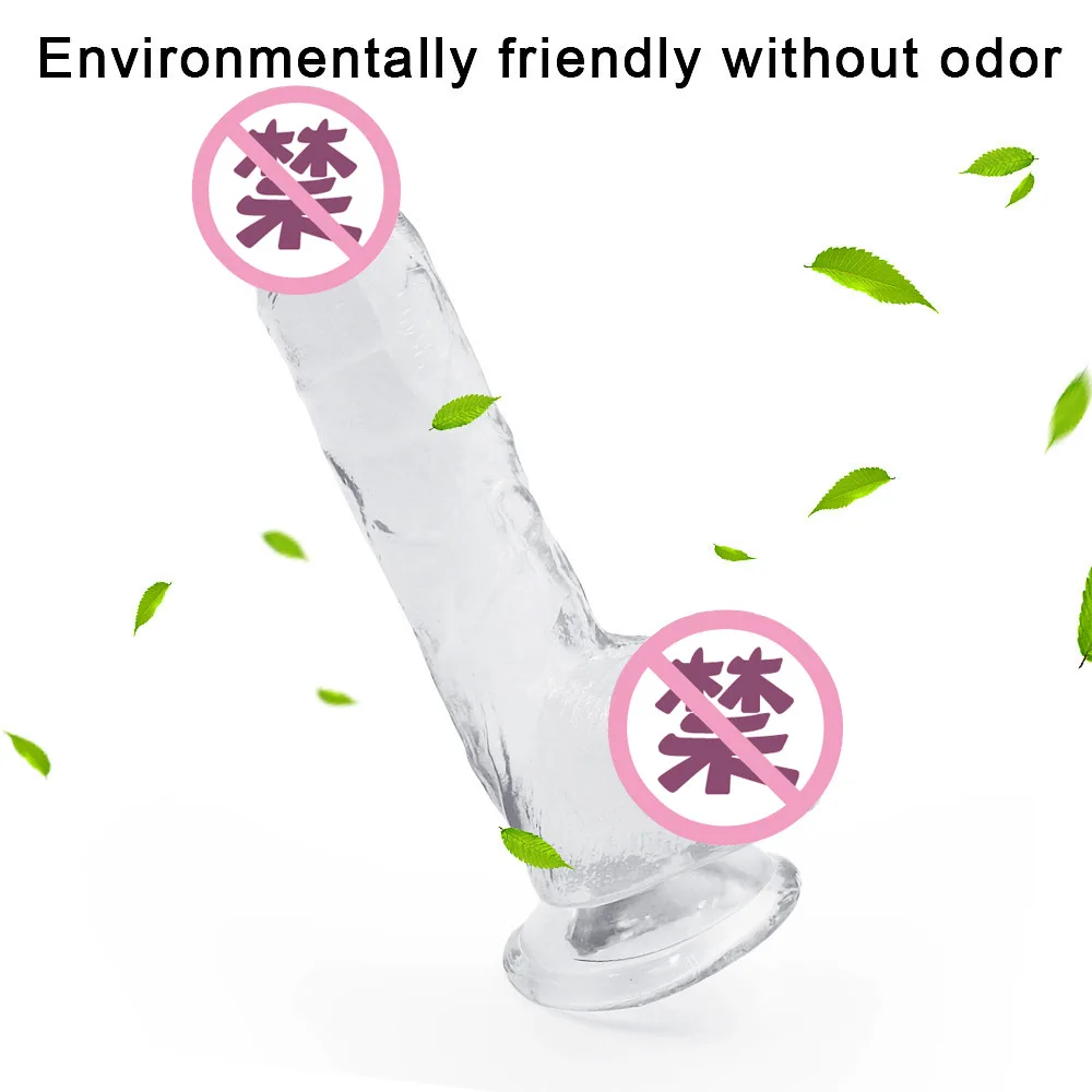 Мягкий искусственный толстый силиконовый фаллоимитатор с присоской пенис