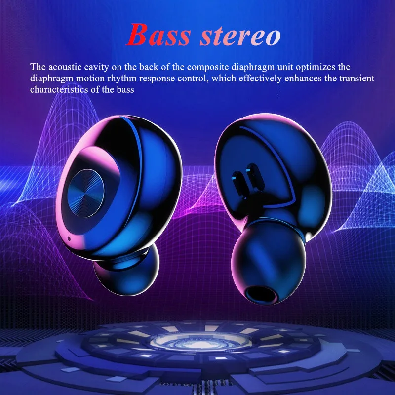 Беспроводные Bluetooth наушники XG12 TWS Hi-Fi звуковые спортивные игровая гарнитура с