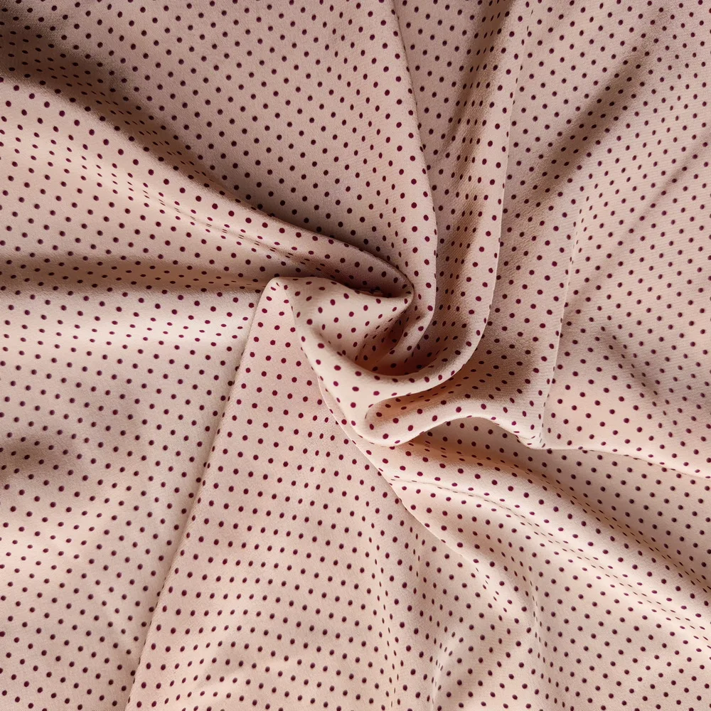 

100% Pure silk charmeuse silk crepe silk mulberry silk for dress shirt small polka dots crepe fabric
