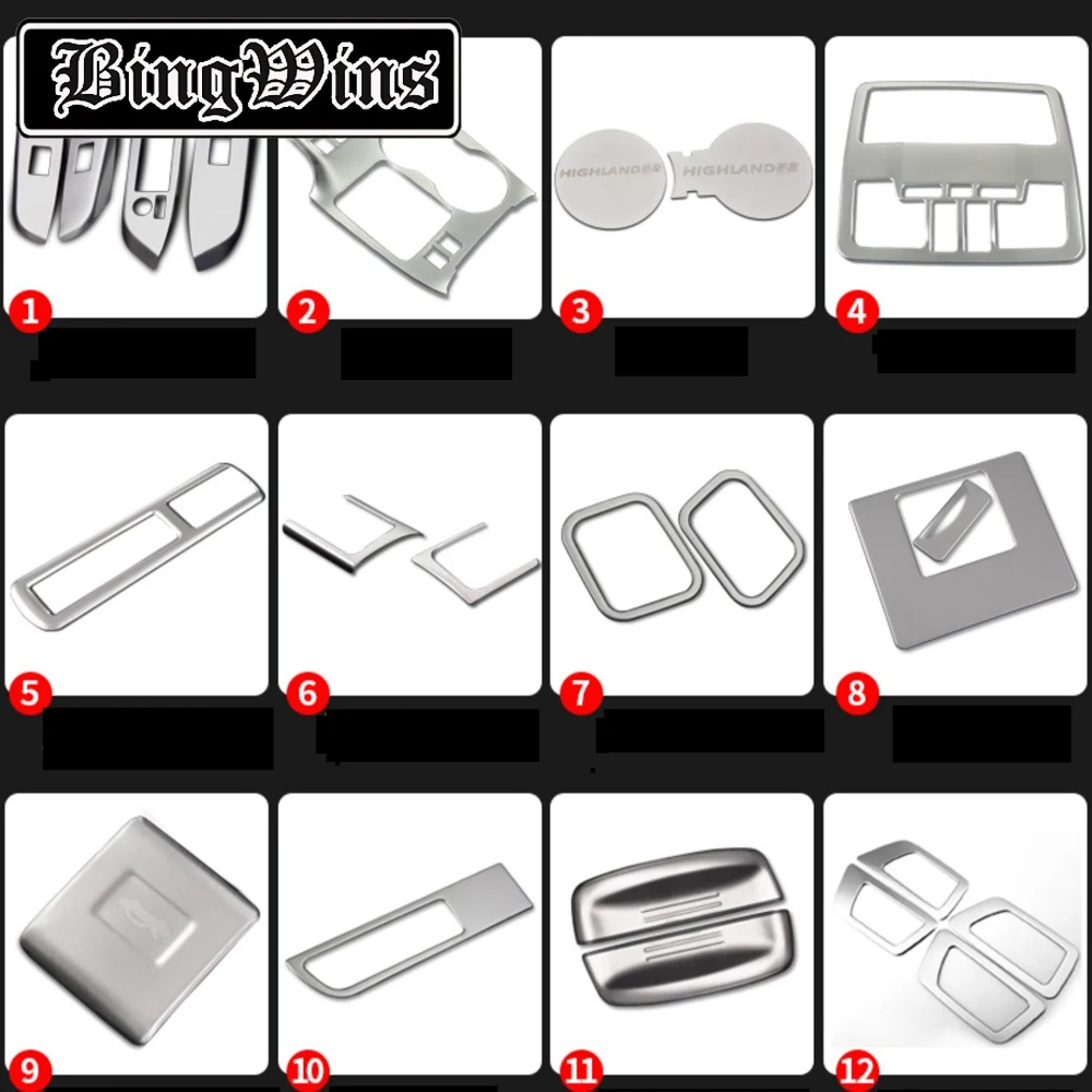 

The Third batch car Styling For Toyota Highlander 15-19 Stainless Steel Interior Modification Full Set of Automobile Modeling