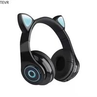 b39 new fashion over the ear bluetooth headphones wireless game music sport earphones cute cat ears series luminous headset
