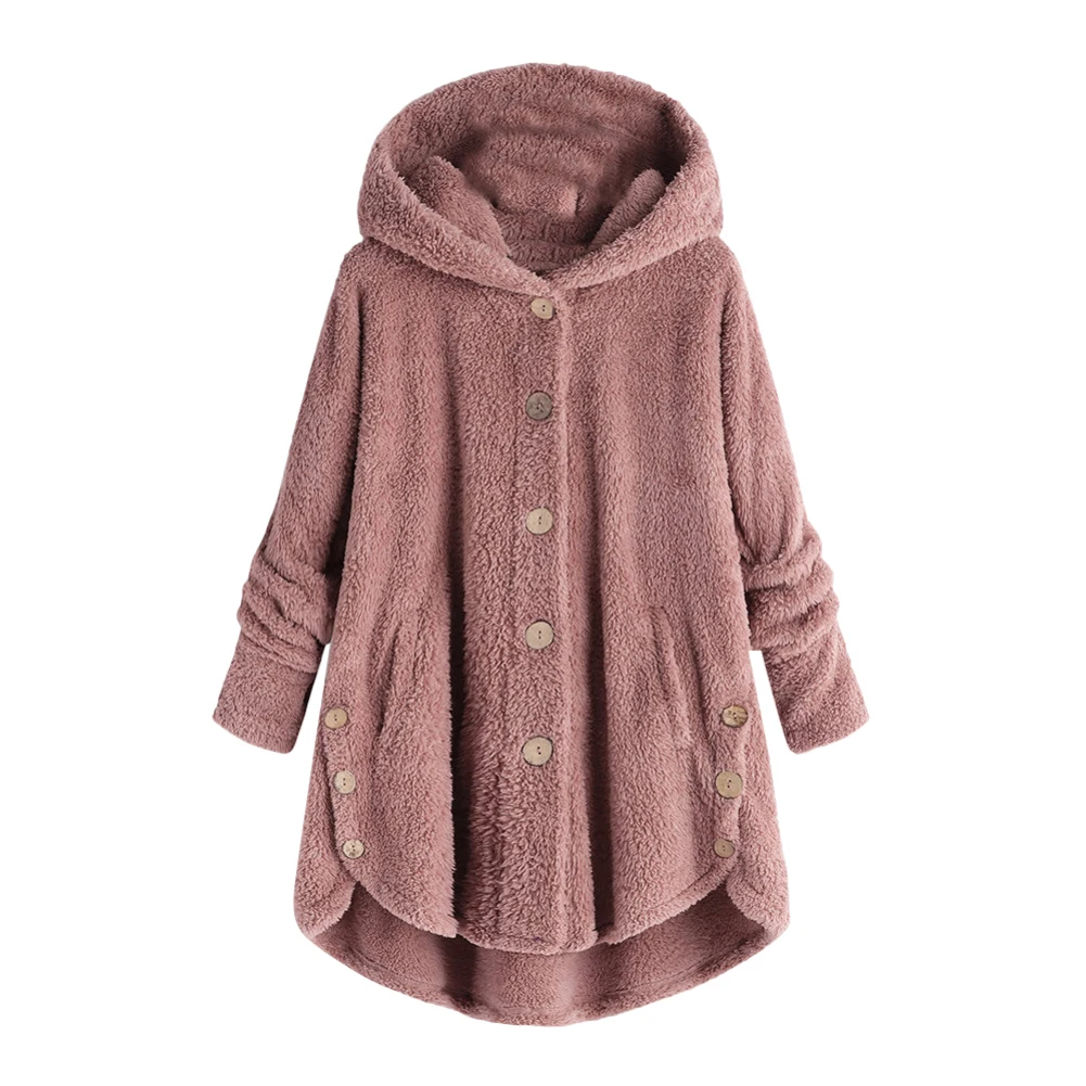 Женское длинное плюшевое пальто элегантное теплое мягкое из искусственного меха