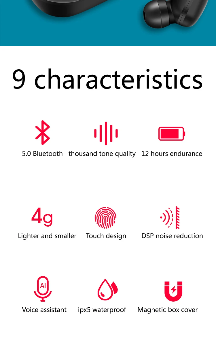 PK GT1 Smart touch contol wrieless наушники Bluetooth 5,0 8D стерео гарнитура микрофон спортивные наушники коробка водонепроницаемый с внешним аккумулятором
