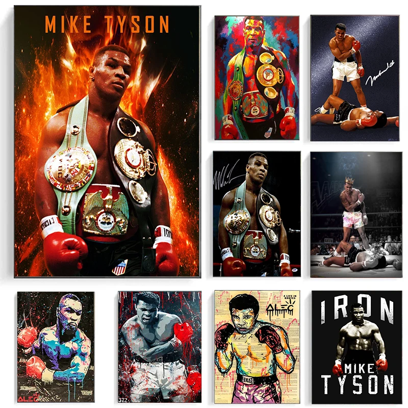 

Graffiti Art The Great Boxing Champion Tyson Canvas Painting Cuadros Posters and Prints Wall Art for Living Room Home Decor