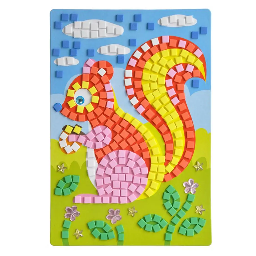 Стикеры игрушки 3D изысканные наклейки EVA Детская фотография животные мозаика